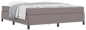 Boxrugós ágy Taupe és Fekete 180 x 200 cm Textil és mérnöki fa