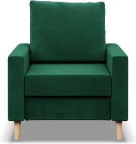 Etna fotel, bársony, bonell töltet, zöld