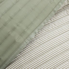 Zöld steppelt ágytakaró 220x230 cm Stripe – Catherine Lansfield