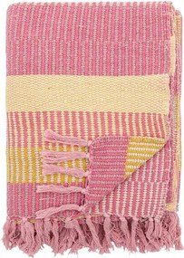 Ágytakaró Isnel Bloomingville pamut 130 cm x 160 cm rózsaszín