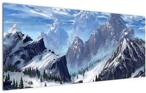 Kép - Festett hegyek (120x50 cm)