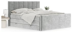 Világosszürke ágyneműtartós boxspring ágy 160x200 cm Ava – Maison de Rêve