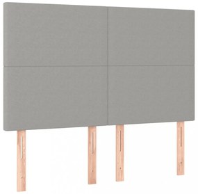 világosszürke szövet LED-es fejtámla 144x5x118/128 cm