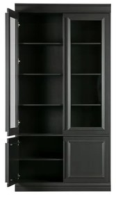 Fekete borovi fenyő tálalószekrény 110x215x44 cm Organize – WOOOD