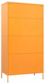 mustársárga acél ruhásszekrény 90 x 50 x 180 cm