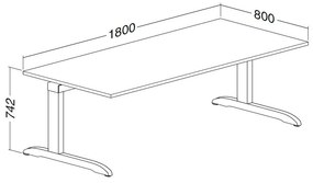 ProOffice C asztal 180 x 80 cm, cseresznye