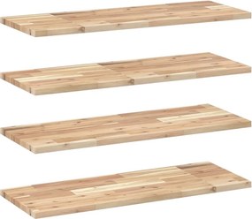 vidaXL 4 db kezeletlen tömör akácfa függőpolc 80 x 30 x 2 cm