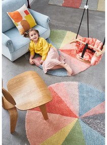 Mosható kézi szövésű gyapjú gyerek szőnyeg ø120 cm Pie Chart – Lorena Canals