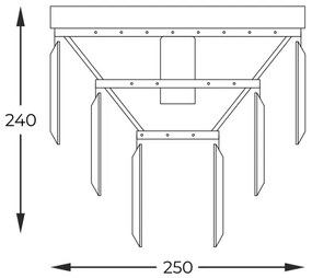 Zuma Line C17106/1 - Mennyezeti lámpa AMEDEO 1xE27/40W/230V arany