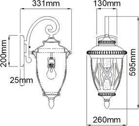 Elstead Lighting ADMIRALS COVE KL-ADMIRALS-COVE-L Fali lámpa 1x60W/E27 IP44