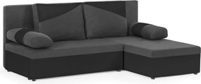 ROLO Kinyitható sarokkanapé Szürke/fekete