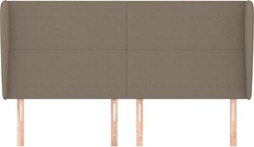 tópszínű szövet fejtámla szárnyakkal 183x23x118/128 cm