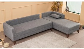 KORFU L-alakú sarokkanapé, jobb oldali, szürke