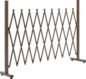 Outsunny Összecsukható Kihúzható Biztonsági Kerítés Kapu 250L x 31W x 104H cm Alumínium Fém Csokoládé | Aosom