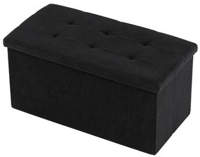 Fekete kordbársony Tárolós Puff. TAB-472 BK6