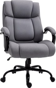 Vinsetto Irodai Szék, Ergonomikus Vezetői Szék, Párnázott Íróasztali Szék Karfával, Magasságban Állítható Forgószék Dőlésszabályzóval, Len Hatású, 220