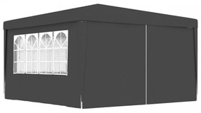antracitszürke rendezvénysátor oldalfalakkal 4 x 4 m 90 g/m²