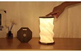Barna LED asztali lámpa (magasság 18 cm) Twist Hexagon – Gingko