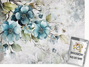 Fotótapéta Flizelina Grafika Minta Türkiz Virágok Shabby Chic 200x140 ragasztó