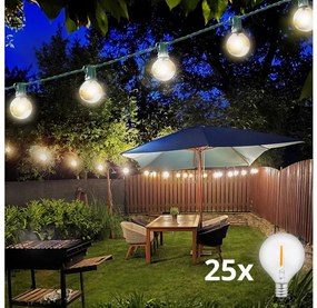 Brilagi -LED Kültéri dekoratív lánc GIRLAND 25xE12 20m zöld IP44 meleg fehér