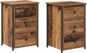 vidaXL Éjjeliszekrény fiókkal 2 pcs Barna 40 x 36 x 60 cm