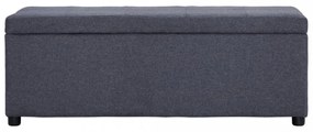 sötétszürke poliészter pad tárolórekesszel 116 cm