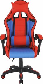 Irodai/gamer szék, kék/piros, SPIDEX NEW