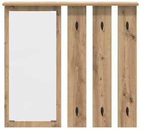 Fali Kabáthorog tükörrel kézműves tölgy 84 x 10 x 80 cm Faanyag