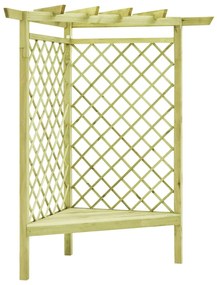 Impregnált fenyőfa kerti sarokpergola 130 x 130 x 197 cm