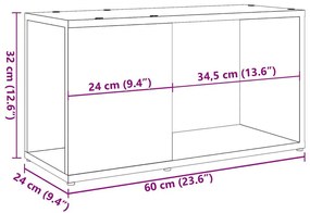 antik hatású szerelt fa TV-szekrény 60 x 24 x 32 cm