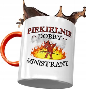 Narancssárga bögre Ministránsoknak Pokoli nyomott mintával