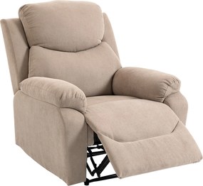 HOMCOM kézi relaxfotel, modern, lenvászon hatású kárpitozás, kihúzható lábtartó, karfák, vastag párnázás, 150°-ig dönthető, 120 kg teherbírás, nappali