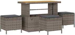 vidaXL Kerti Kanapé Szett 10 pcs Szürke Poli Rattan és Porfestett Acél