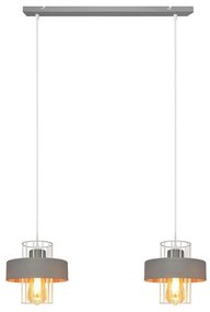 Csillár zsinóron VOLTA 2xE27/15W/230V szürke