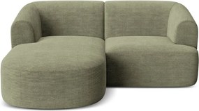 Zöld kordbársony sarokkanapé (bal oldali-heverő résszel) Campi – Cosmopolitan Design