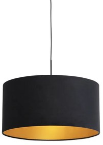 Függőlámpa fekete bársony árnyékolóval, arany színnel 50 cm - Combi