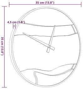 barna vas és olívafa falióra Ø35 cm