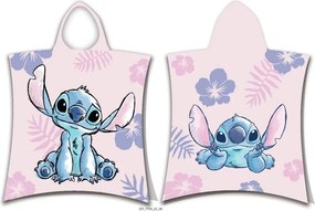 Disney Lilo és Stitch, A csillagkutya Pink strand törölköző poncsó 50x115 cm