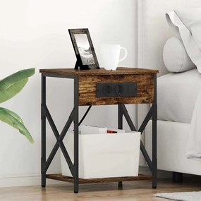 Éjjeliszekrény 2 pcs Füstölt tölgy 41 x 31 x 51 cm Faanyag