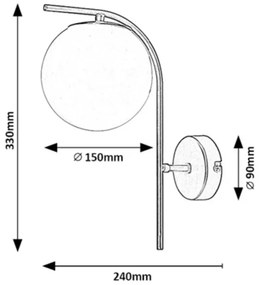 Rabalux 71139 - Fali lámpa GHITA 1xE27/20W/230V