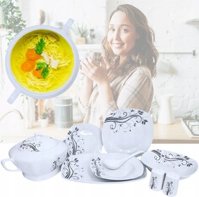 Étkészlet Tányér Szett Étkészlet 12 Személyes Porcelán