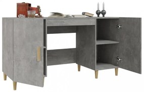betonszürke szerelt fa íróasztal 140 x 50 x 75 cm