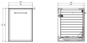 Cersanit S1022-011 - Falra szerelhető fürdőszobai szekrény szennyeskosárral MILLE 40x45 cm fehér