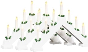 Karácsonyi gyertya híd 7 LED-del 3 pcs Fehér 39.5 x 5 x 29 cm