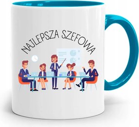 Kék Bögre A Főnöknek A Legjobb Főnök Ajándék fényképes nyomtatással