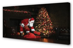 Canvas képek Karácsonyfa díszítés ajándék mikulás 100x50 cm