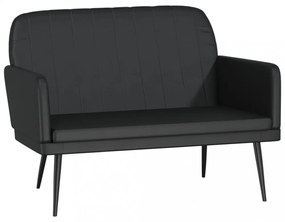 fekete műbőr pad 107 x 80 x 81 cm