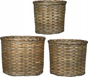 Nagy Virágtartó Boho természetes virágtartó fedő kerek 3 db-os szett