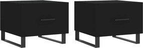 vidaXL 2 db fekete szerelt fa dohányzóasztal 50 x 50 x 40 cm
