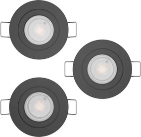 Eglo 902257 - 3 darabos LED beépíthető spotlámpa BARRANCO 1xGU10/4,5W/230V fekete
